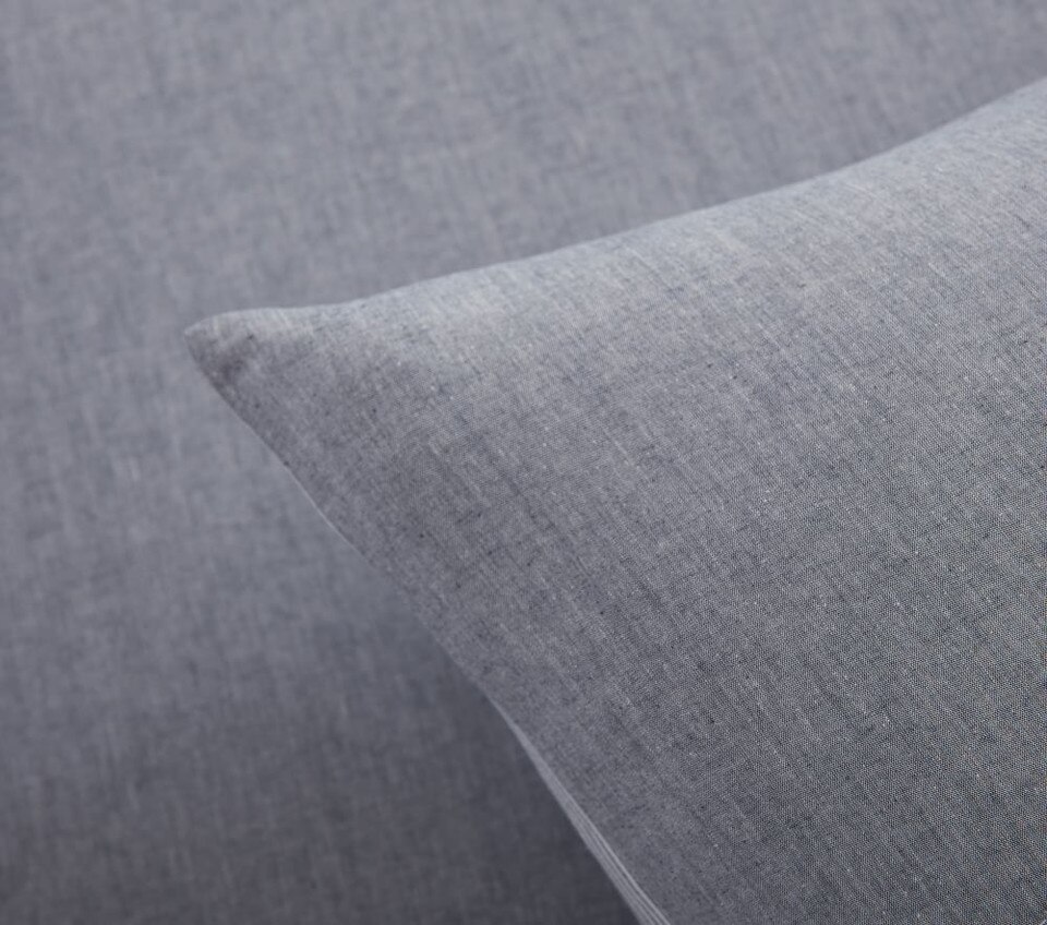 Chambray Reversible Organic Quilt Cover & Pillowcases Pottery Barn